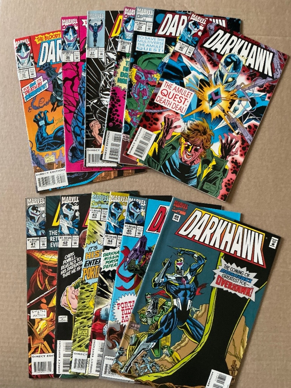 Marvel Comics Darkhawk Comic Lot Issues 35-45 & 48